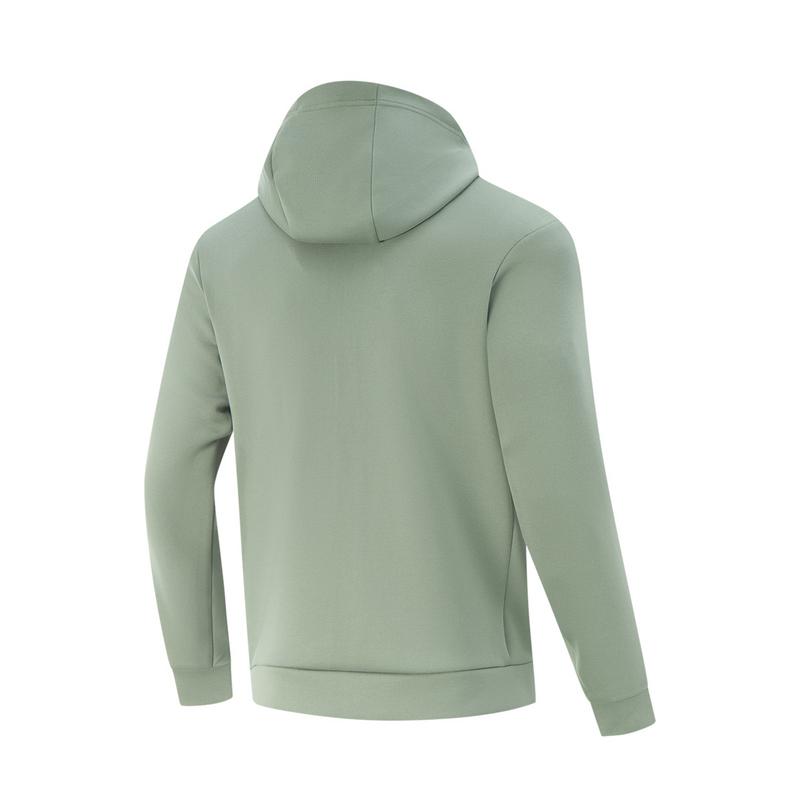 Li-Ning Comfortable Breathable Versatile Casual Hoodie Men Hoodies Flower-Gray Shuttle-Leaf-Green AWDV125-6
