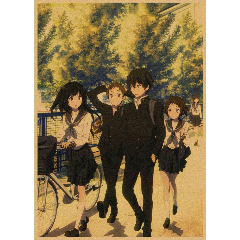 Hyouka Retro Anime Poster - Japanese Kraft Paper Wall Art