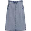 Women's Script Logo Embroidered Washed Denim Skirt