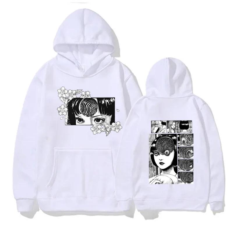 Japanese Anime Printed Hoodie Men Women Harajuku Retro Round Neck Long Sleeve Pullover Autumn Winter Fleece Sweatshirts