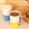 380ML Coffee Cup Food Grade Material High Temperature Resistant Thick Leakproof Anti-crack Travel Mug With Lid Reusable Non-slip Sleeve Outdoor