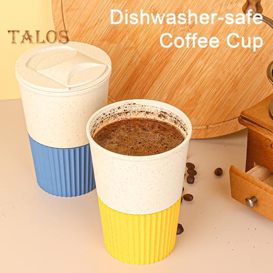 380ML Coffee Cup Food Grade Material High Temperature Resistant Thick Leakproof Anti-crack Travel Mug With Lid Reusable Non-slip Sleeve Outdoor