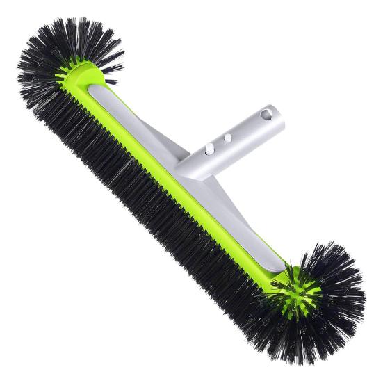 Pool Cleaning Brush Corner Cleaning Scrubber Head with Handle Wide Brush Head with Semi-spherical Bristles for Pool Wall Tile