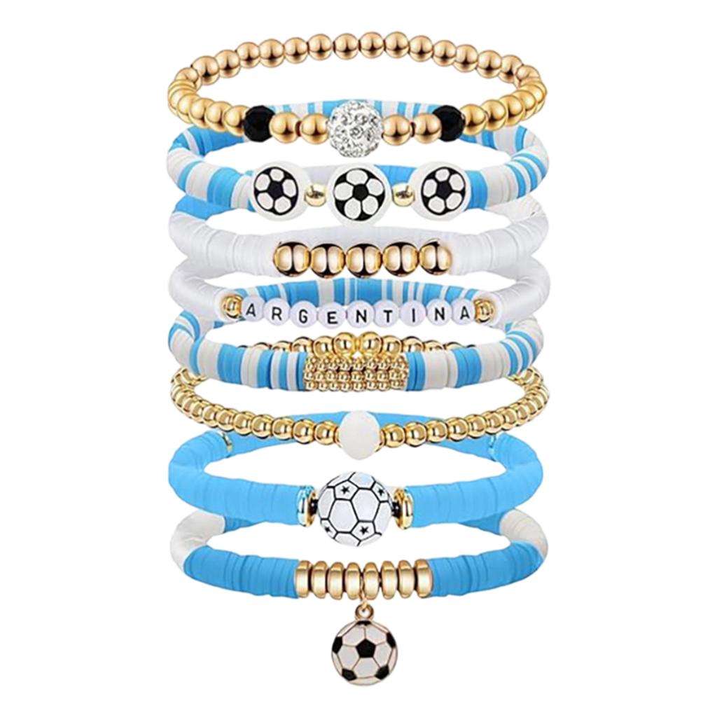 Soccer Sports Team Game Day Bracelet Stackable   Beaded Bracelet