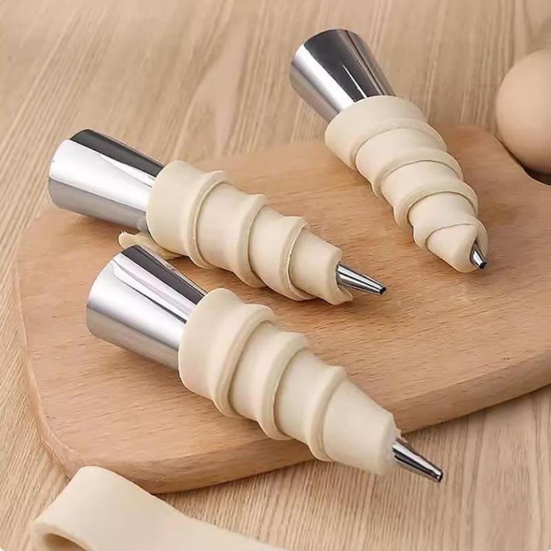 10Pcs Baking Cones Stainless Steel Spiral Croissant Tubes Cream Horn Bread Pastry Cake Mold Cookie Dessert Kitchen Baking Tool