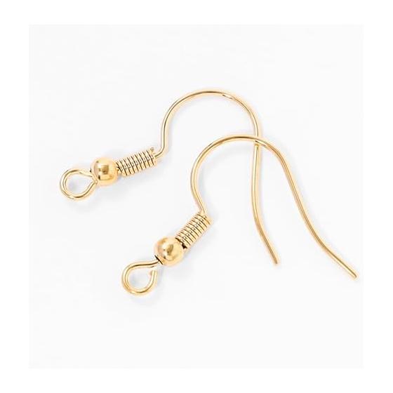 [Surgical Stainless Steel 316] Earring Hooks Gold 100 Pieces with Spring Type A Handmade Metal Allergy Prevention Accessory Parts