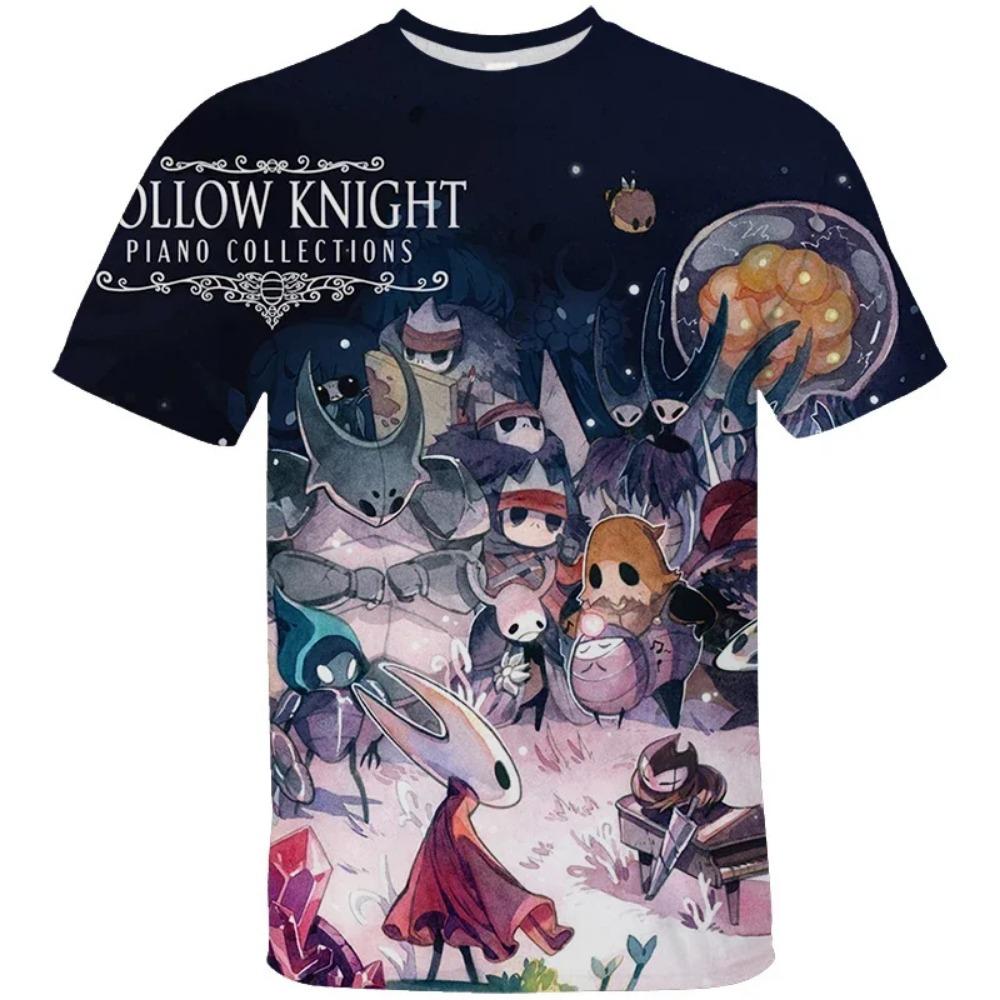 

Модна чоловіча та жіноча футболка Мультяшна футболка з 3D-принтом Hollow Knight Вільна з коротким рукавом Вуличний одяг Літній повсякденний дитячий топ Одяг M