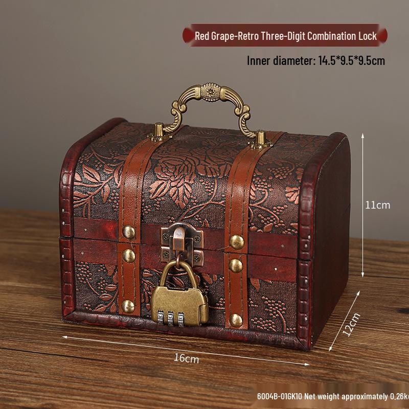 Classic Wooden Lockable Storage Box with Handle – Creative Gift Packaging for Jewelry and Accessories