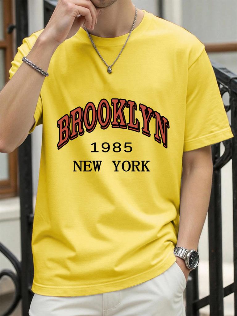 New York 1985 Brooklyn Design Tee Shirts ONeck Loose Short Sleeve Trendy Cotton Sportswear Unisex Comfortable Summer TShirt