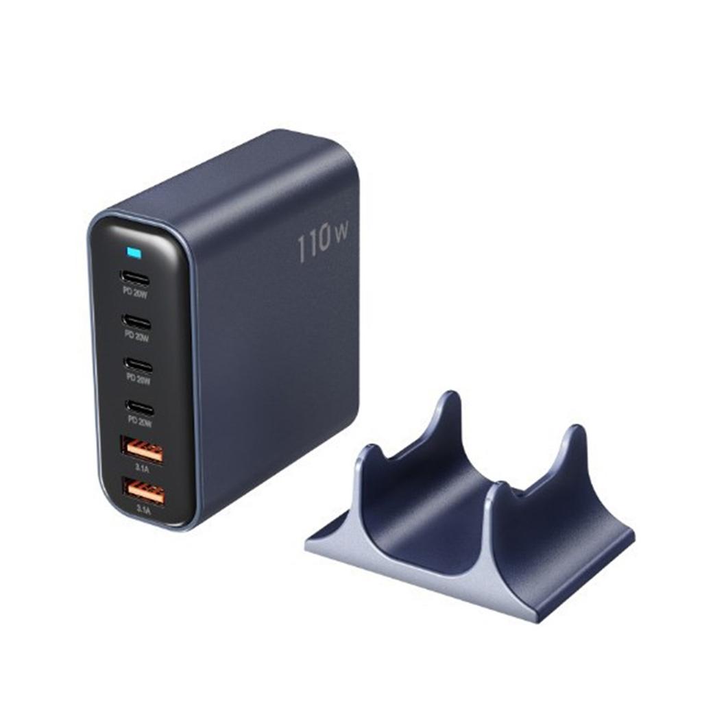 6-Port Desktop Charger Head 4xUSB C & 2xUSB A Port Travel Charging Adapter Base for Phones Laptops Quick Charging