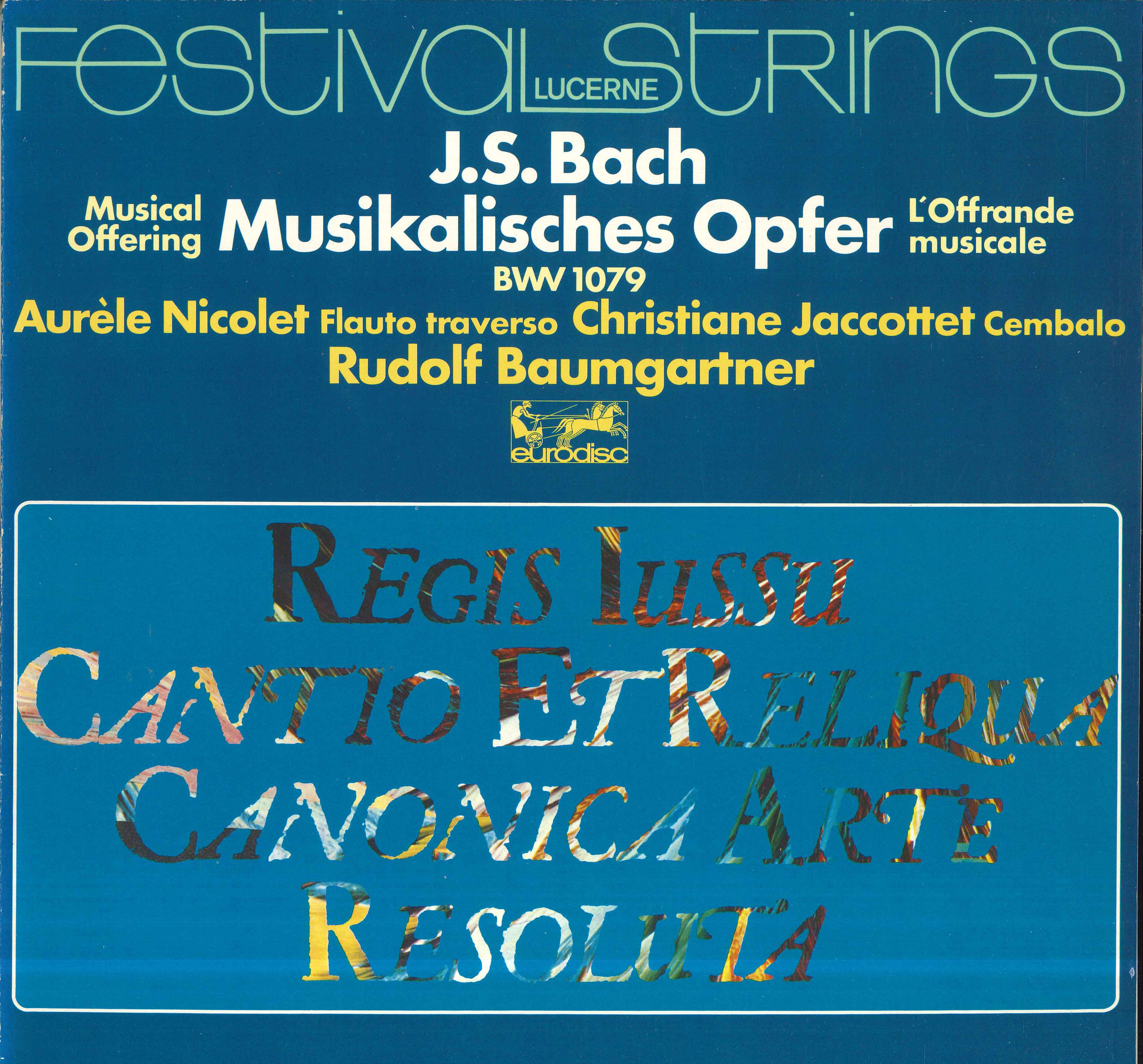

LP Record RUDOLF BAUMGARTNER FESTIVAL STRING J S Bach Musikalisches Opfer Bwv 1 SQ27319KK EURODISC Germany Classical Used