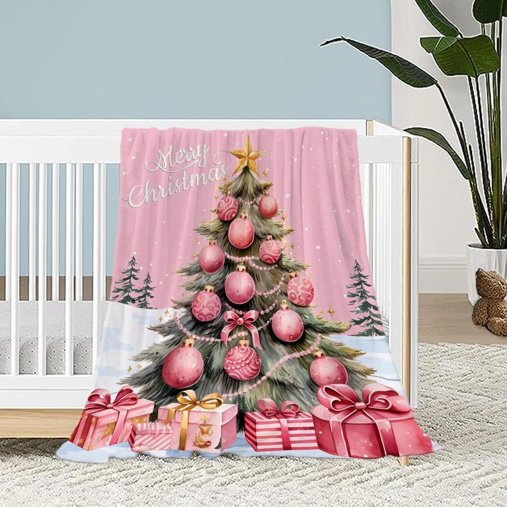 Decorative Large Throw Blanket Green Santa Claus Blanket Xmas Holiday Blanket for Couch Sofa Bed Soft Cozy Lightweight Fuzzy