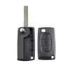 Car 3-button Folding Key Shell Remote Control Case with Slot Without Holder for Peugeot / Citroen