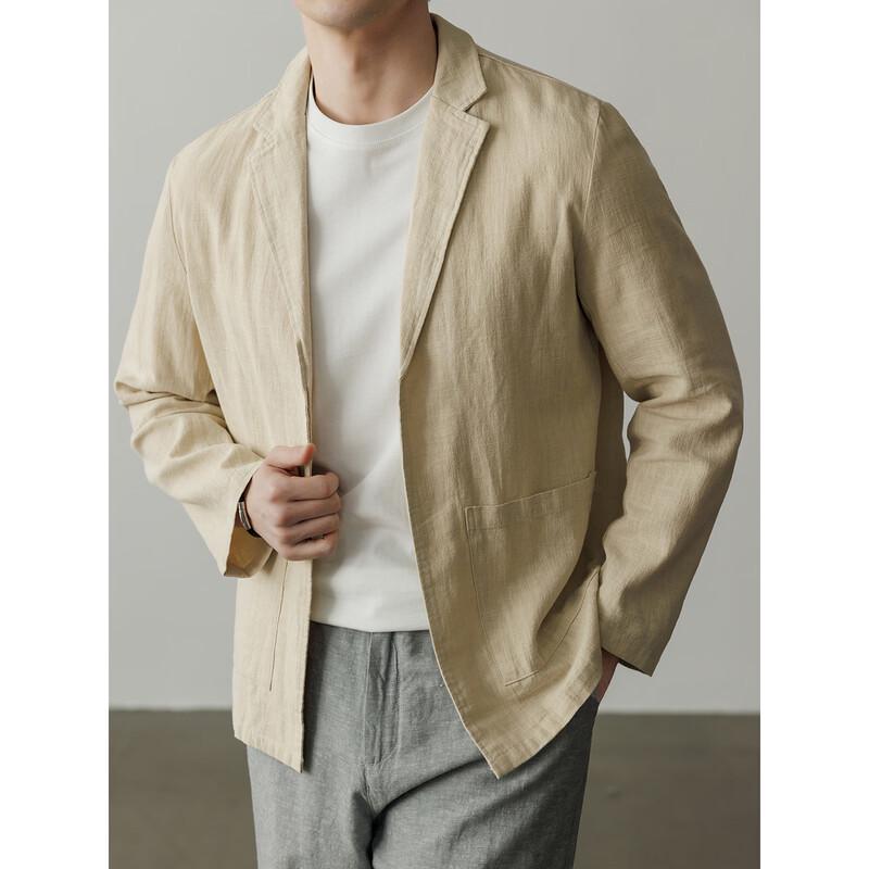 Hengyuanxiang Men's Linen Blend Casual Blazer
