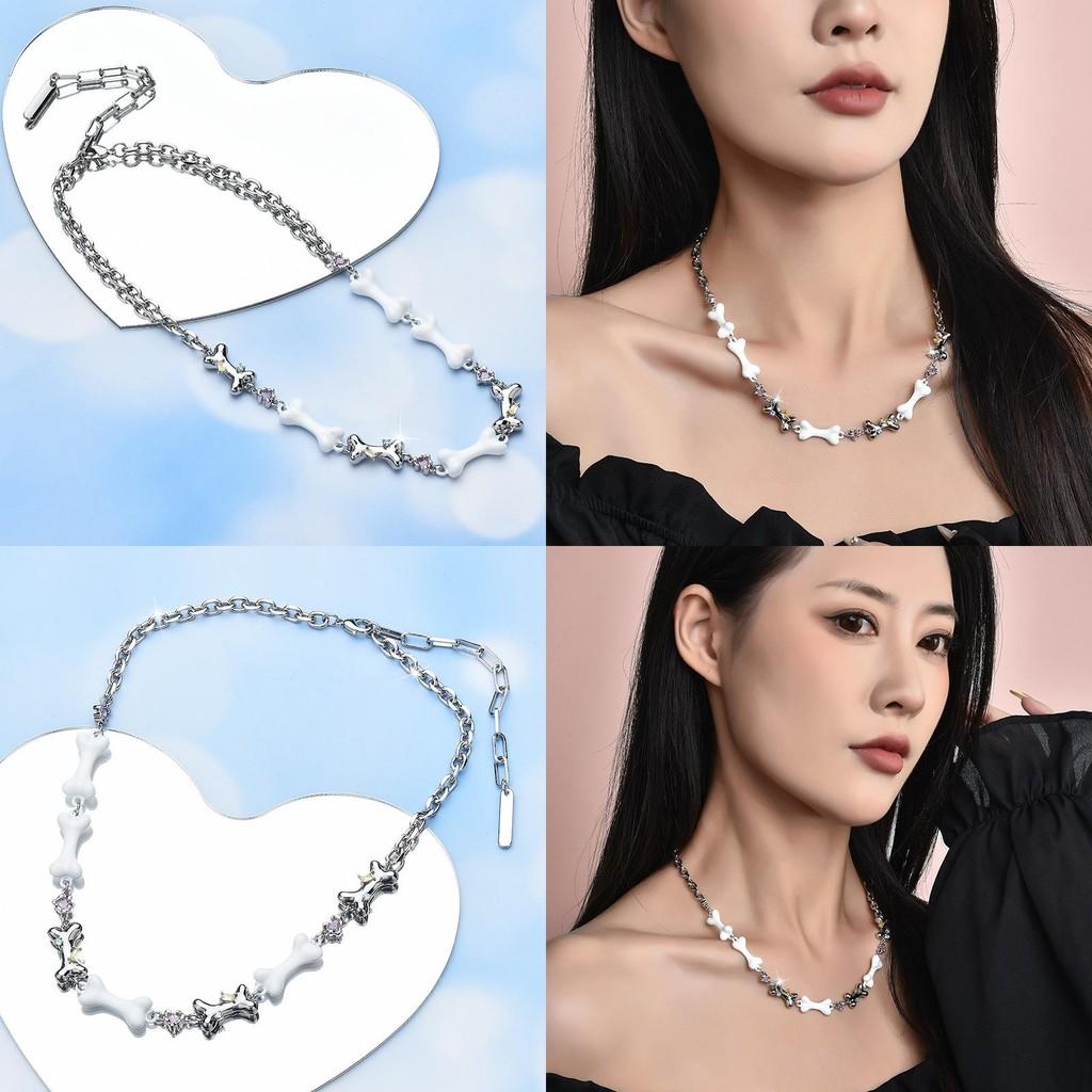 Stylish Individual Multi-bone Design Zircon Neck Chain For Women Trendy Fashion Jewelry