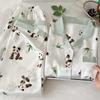 Cute Panda Short-Sleeved Pajamas Women'S Summer Ice Silk Simple And Comfortable Loungewear Fashion Suit