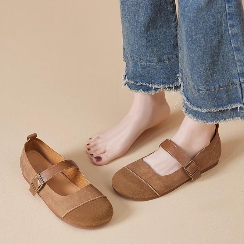 [Ziyan] Single shoe women's 2025 new summer Mary Jane women's shoes sandals one pedal flat-soled versatile Boken shoes