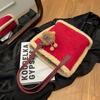 New Year's Bag, Winter New Lamb Wool Handbag, Versatile Large-capacity Mother and Child Bag, Christmas Plush Handbag.