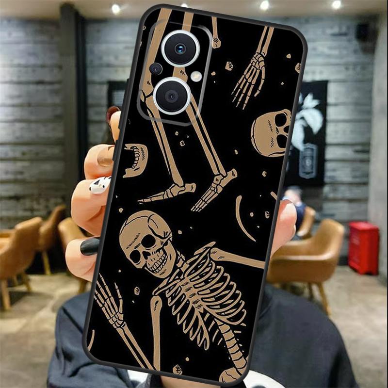 Psychedelische Skelett-Hülle für OPPO Reno 8T 7 8 10 11 12 13 Pro 13F 12F OPPO Find X8 Pro X6 X3 X5 Lite Hülle Coque