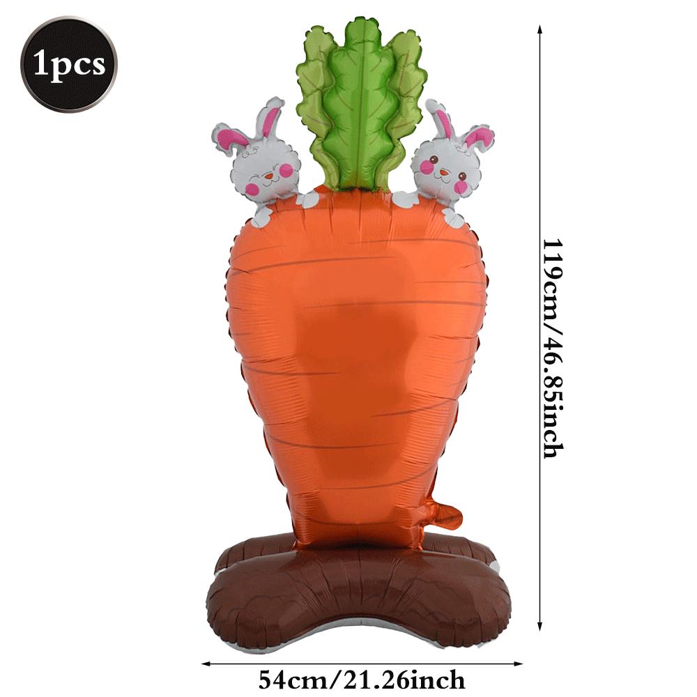 3D Stehender Oster Folienballon Riesiger Hase Karotte Küken Ei Ballons Osterparty Dekoration Kindergeschenk Mit Luft Gefüllt Gartendekoration