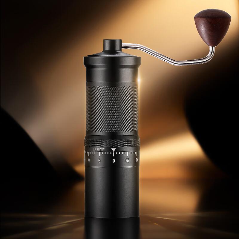 CLITON Hand-Crank Coffee Grinder, External Adjustable Scale Coffee Bean Grinder, Black
