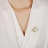 Bo Xin Yun Elegant Swan Zircon Brooch for Women - High-Grade Wedding and Coat Accessory