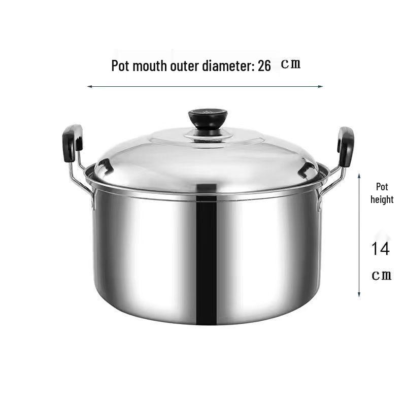 

Кастрюля из нержавеющей стали большой вместимости для супа и лапши с крышкой для индукционных и газовых плит Bakelite Stainless Steel Soup Pot