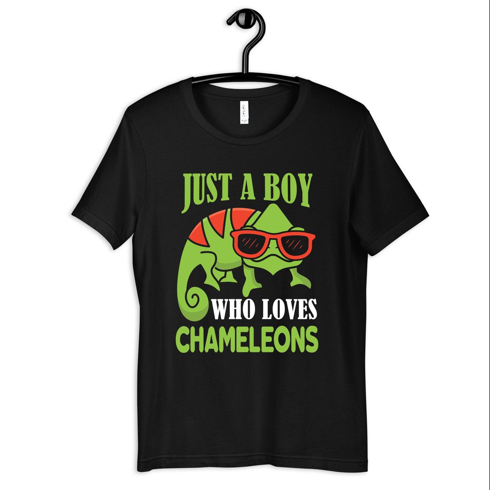 Boy Who Likes Chameleons T-Shirt, Funny Chameleon Kids Tee, Lizard Reptile T-shirt, Toddler Shirt S