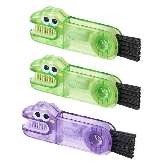 2/3Pcs 3 In 1 Cleaning Brushes Cartoon Design Food-Grade Anti-Slip Handle Gap Brush Portable Long Bristle Bottle Cleaner