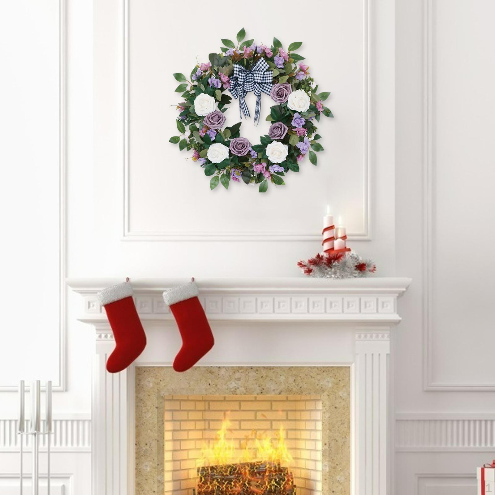 Rose Wreath for Festive Front Purple