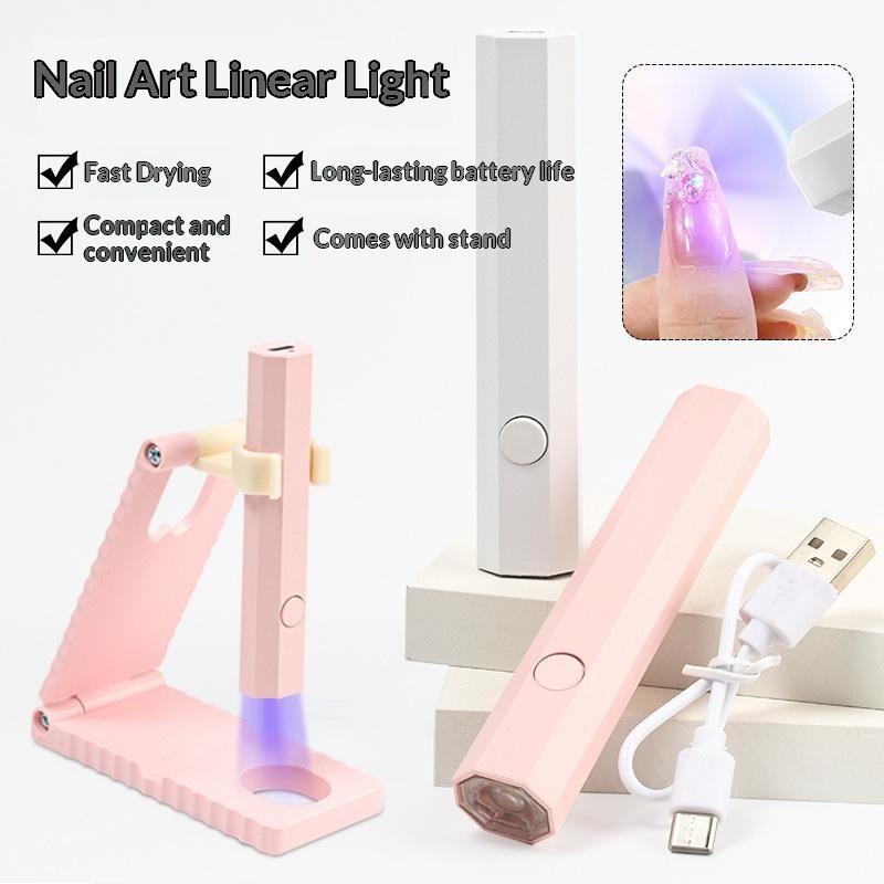 Mini Portable UV Nail Lamp Quick Dry Foldable Stand 2000mAh Long Battery for Home Travel Nail Art Beginners