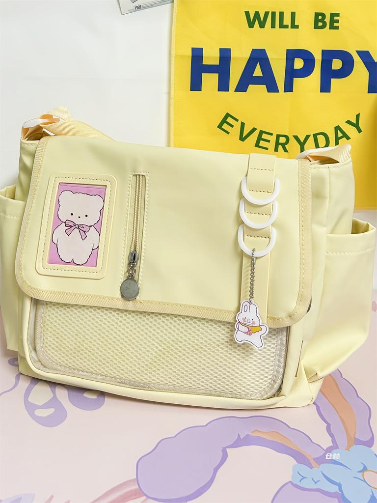 2025 New Japanese Harajuku School Bags for Teenage Girls New Transparent Itabag Crossbody Bag DIY Badges Display Plate Ita Bag
