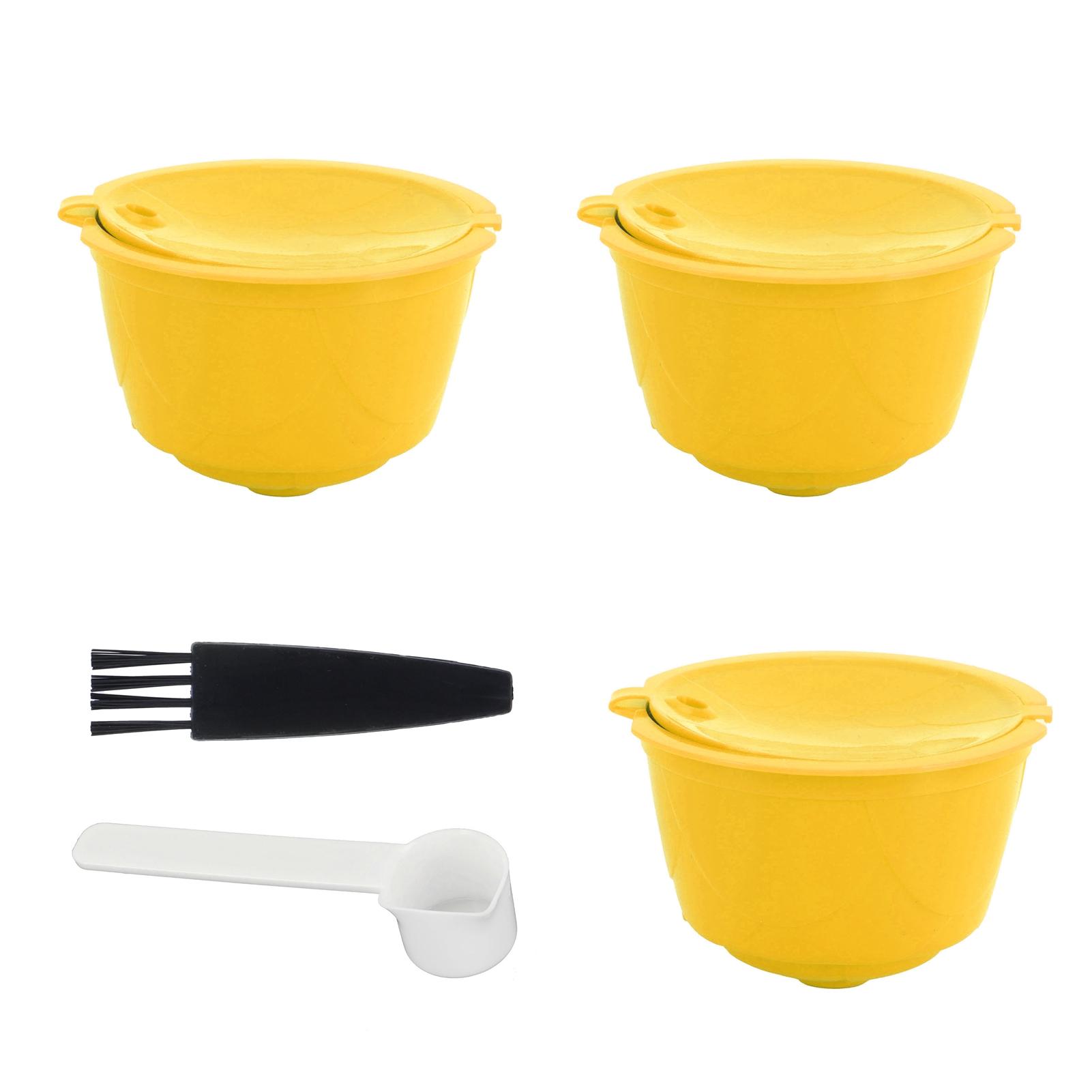 

Набор капсул для кофемашины, многоразовая чашка-фильтр для кофе, аксессуары, подходит для DOLCE GUSTO(Желтый 3 Капсулы 1 Ложка 1 Кисть) жёлтый