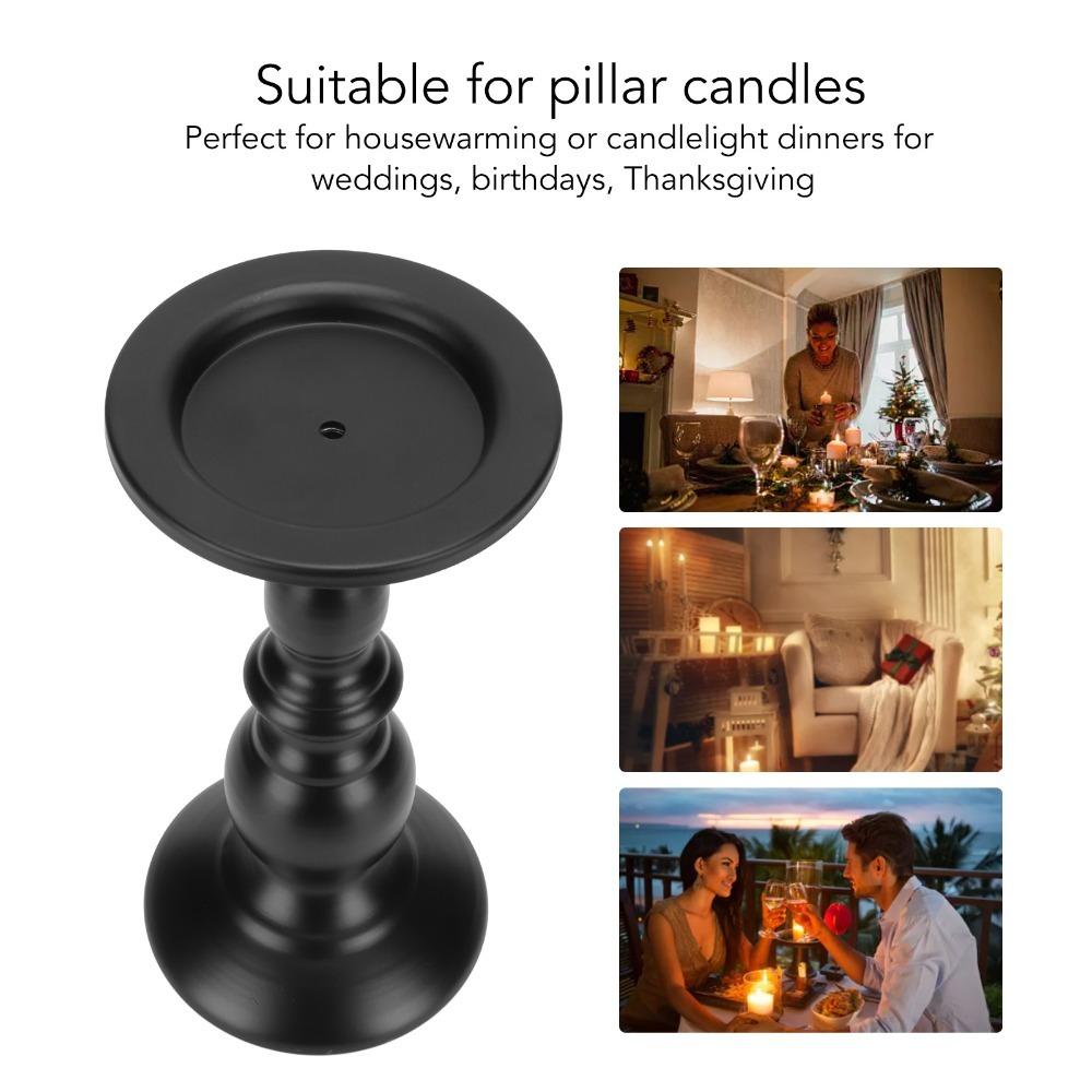 Polished Surface Pillar Candle Holders Iron Metal Candle Stand Home Decoration