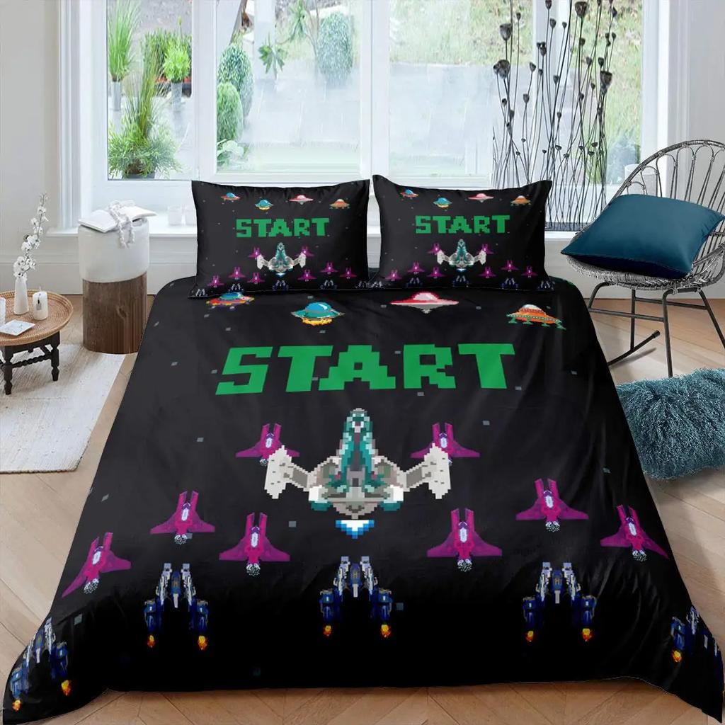 Aviation Duvet Cover SetAir Balloon Bedding Set Space Ship Comforter Cover Space Exploration Bedding Set Luxury Quilt Cover