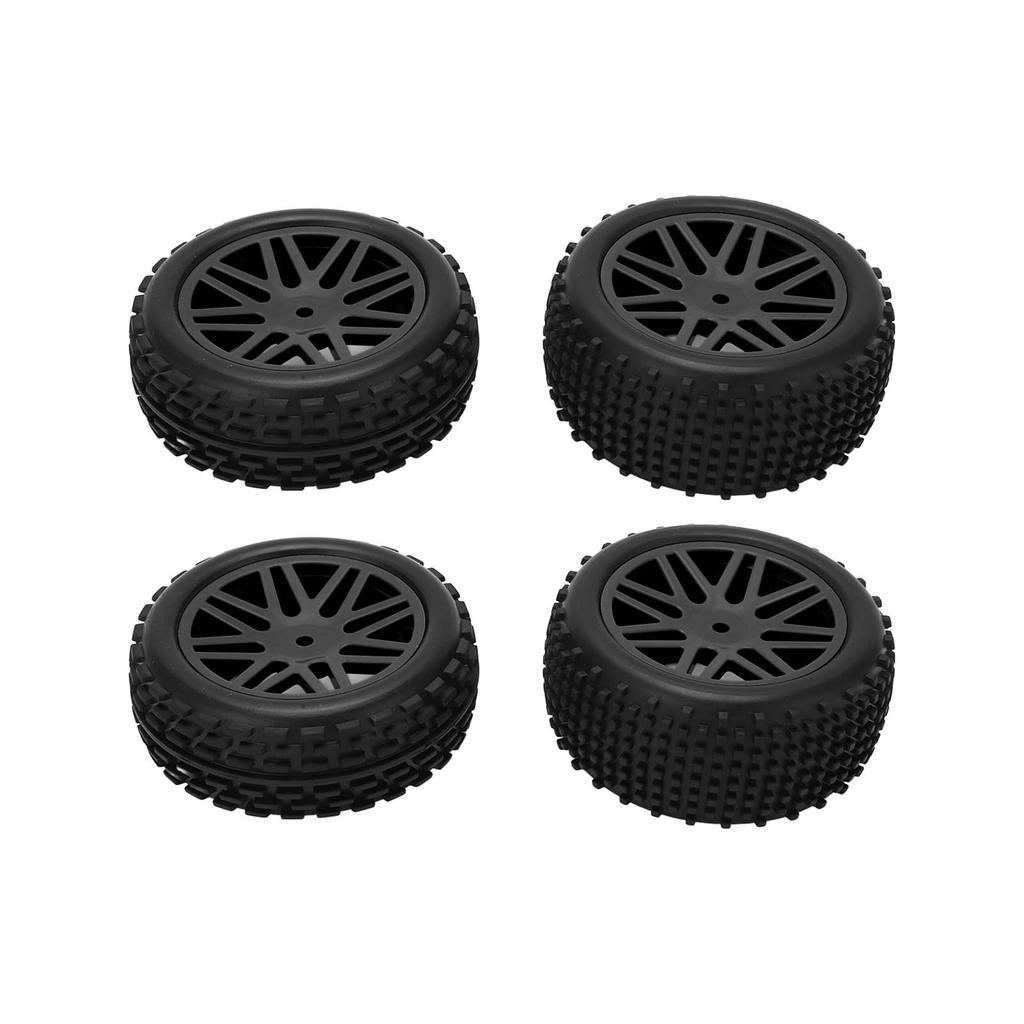 86mm Rim Rubber Tires with V Hole Outline for WLToys 144001 124018 124019 12428 1 10 RC Car PartsBlack