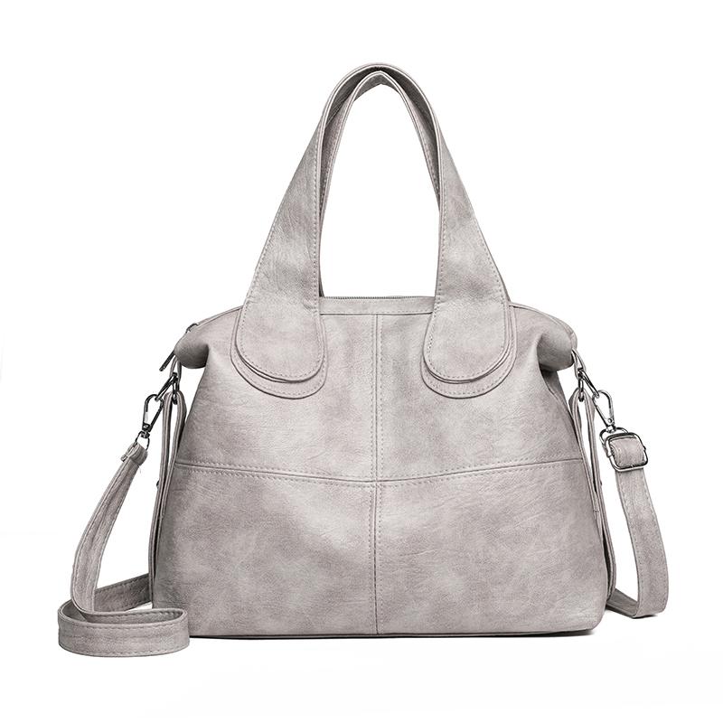 Retro Leather Female Multi-Pockets Shoulder Crossbody Bags For Women Mother 2 Layers Large Capacity Handbag Messenger Tote Bag