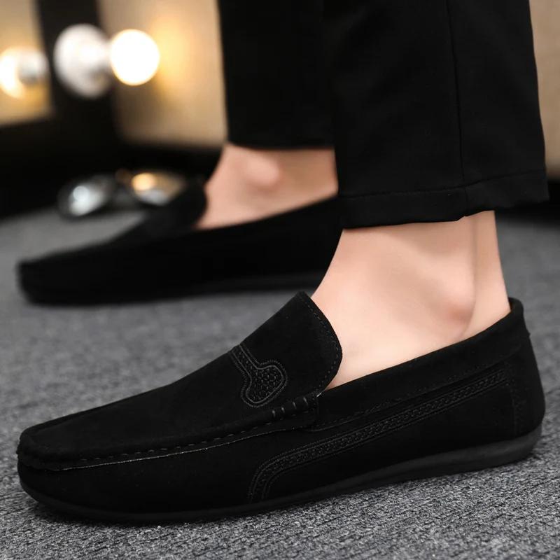 Fashion Fashion Mens Driving Shoes Lightweight Suede Lazy Shoes Male Breathable Slip-on Men Casual Shoes Comfortable Loafers Moccasins