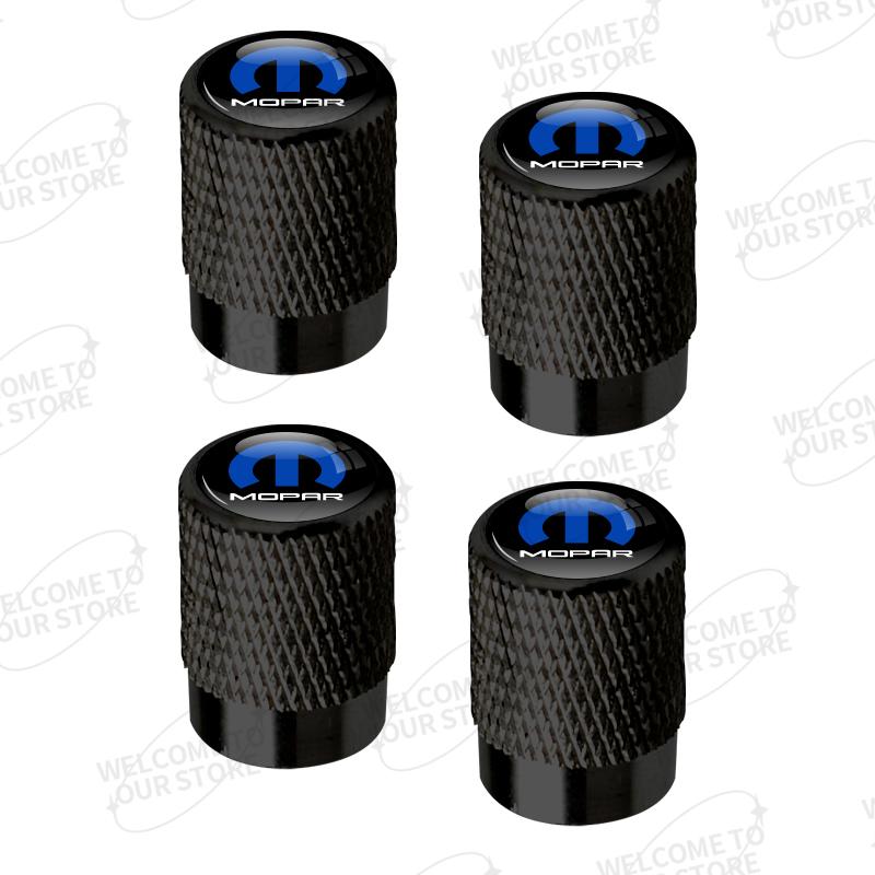 AUM1 Aluminum For Mopar Performance Logo Ram Charger Chrysler Cherokee 4pcs Car Decor Wheel Tire Valve Caps Stem Cover Accessories