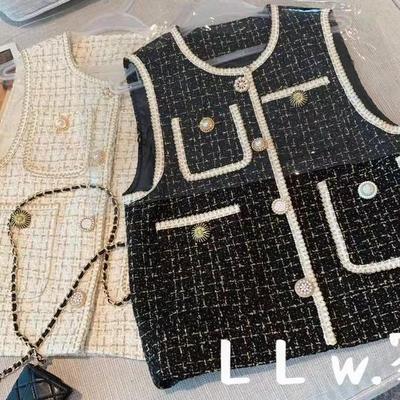 Spring and Autumn New Models Wear Tweed Outside with A Vest for Women's Foreign Style Age-reducing Short Vest Jacket