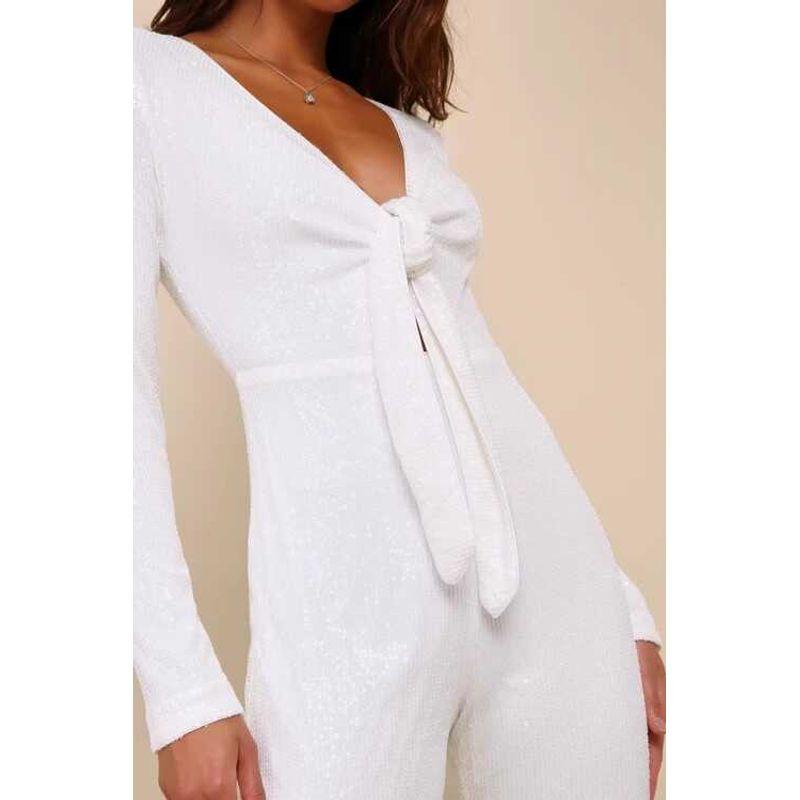 

Экспорт Одиночный Лу Дом Элегантная Взрослая Леди как Женщина Элегантный Длинный Рукав Завязанный Тяжелая Вышивка Блестки Блестящий Стройнящий Высокий Сексуальный Комбинезон White M