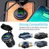 Waterproof Quick Charger QC3.0 Dual USB Car Charger with Switch Button LED Voltage Display for 12V/24V Cars Boats Motorcycle