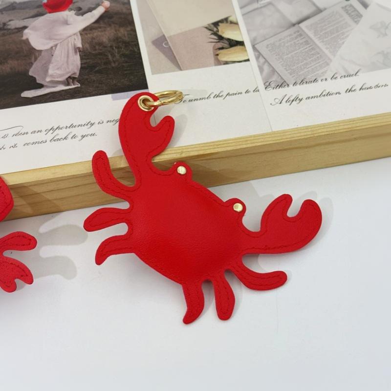 Stilvoller Pu-Leder Sommer Strandstil Schlüsselanhänger Meeresbewohner Taschenanhänger Hummer Krabbe Tasche Zubehör