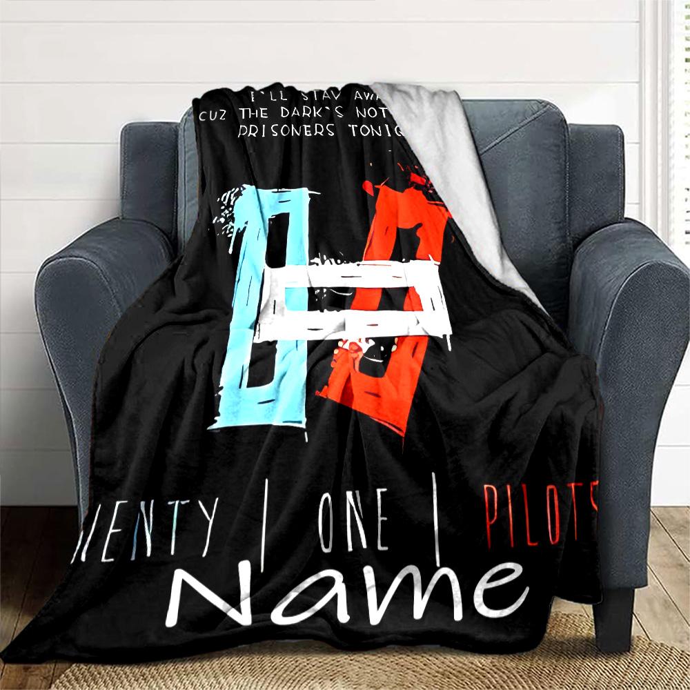 Customiz Name Personality Twenty One Pilots Blanket Soft &Warm Sofa Office Bed Travel Lunch Break Blanket, Gift Suitable All Seasons
