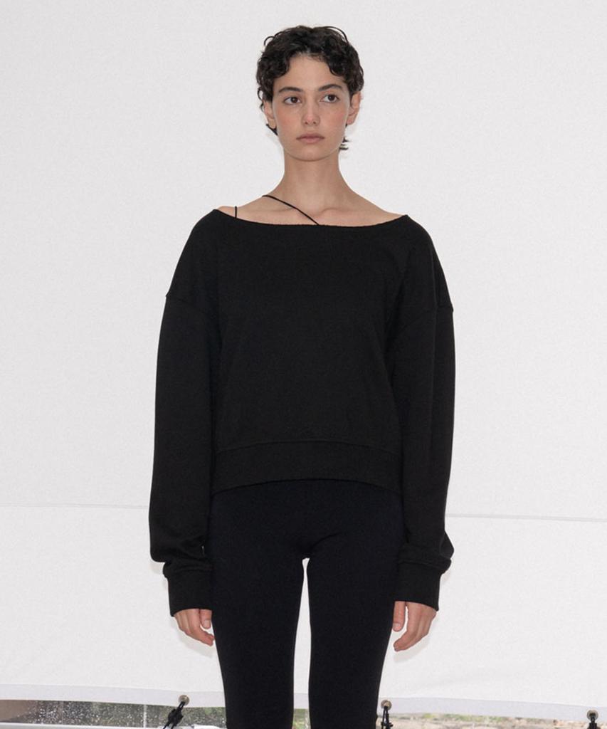 SUSUMU Off Shoulder Sweat - Black