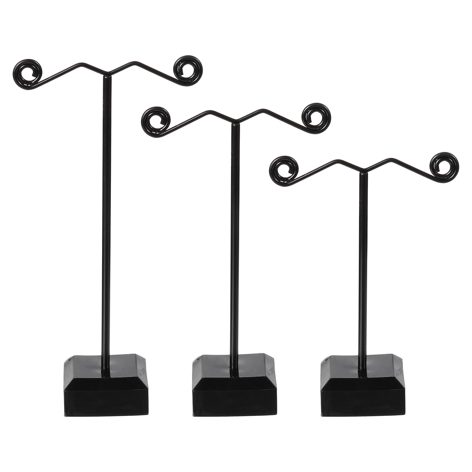 

3/9pcs Earring Display Stands, Earring Holder Storage Acrylic Necklace Rack for Jewelry Photography Necklace,Black/Transparent
