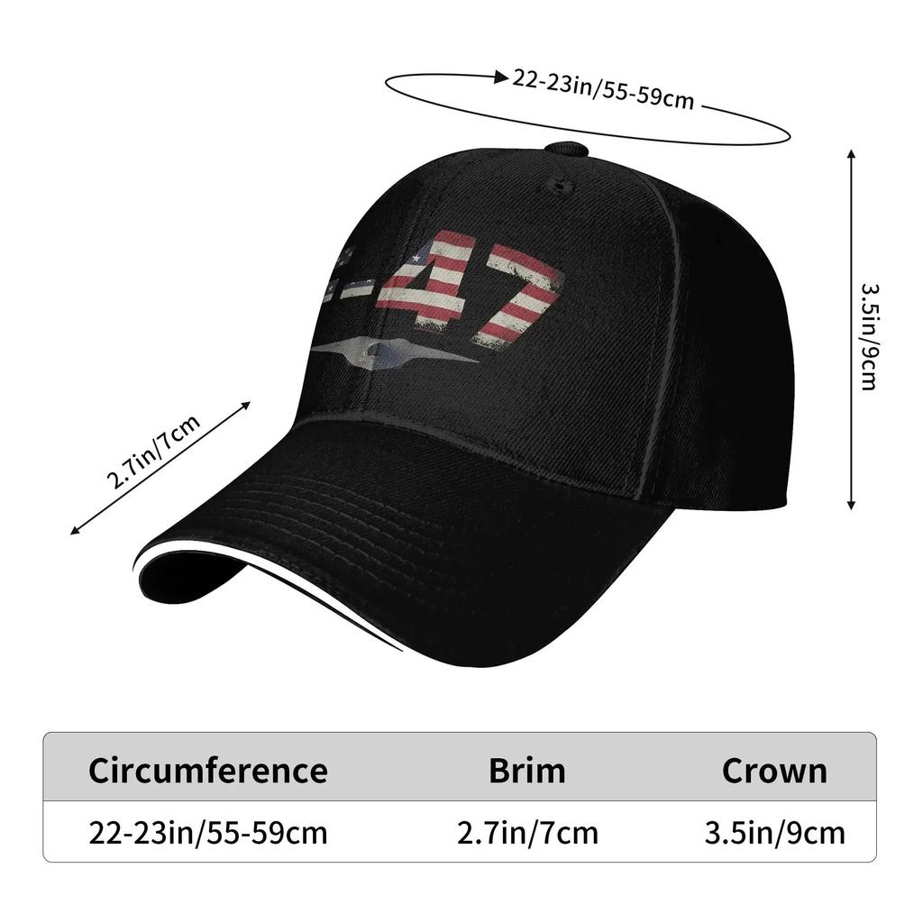 Men Women F47 Fighter Jet F-47 Jet Fighter Aircraft  Hat Stylish Baseball Cap  Snapback Hat Golf Headewear Gift