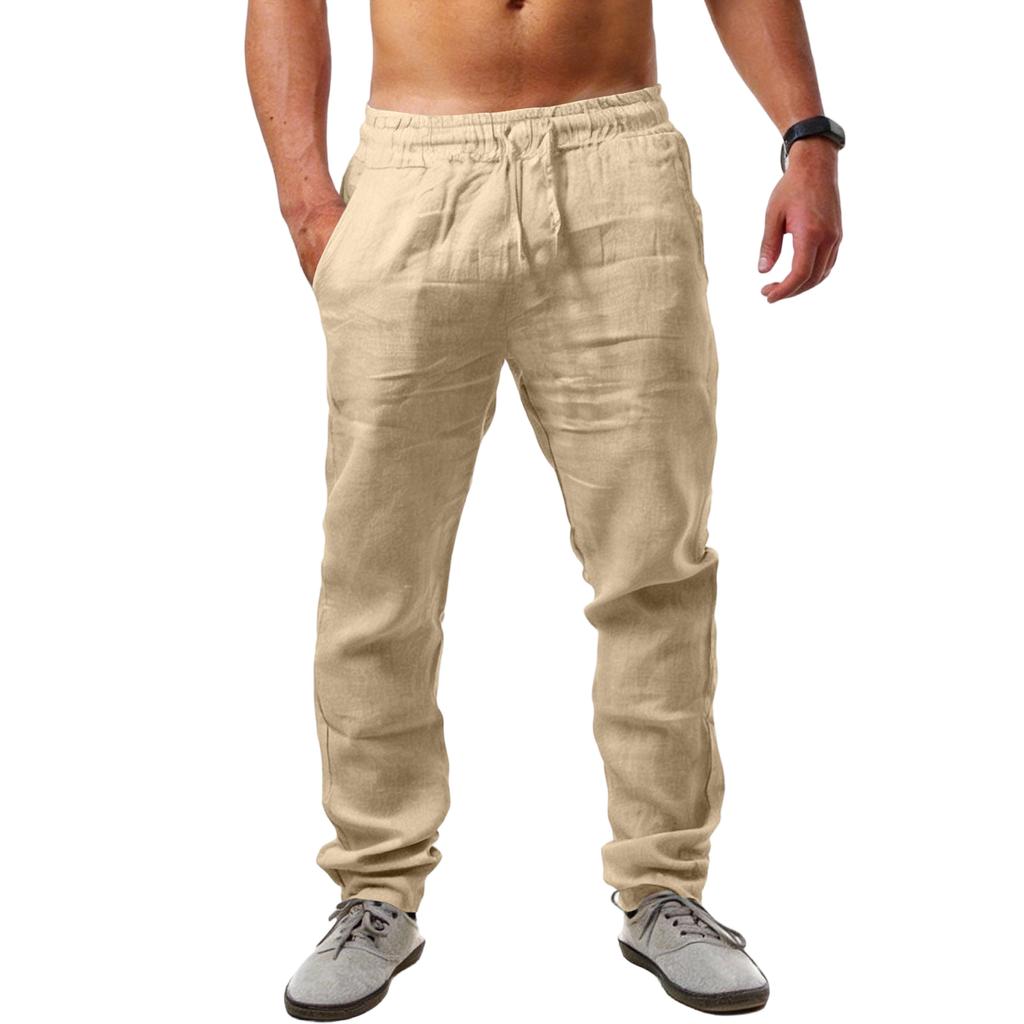 Men's Cotton And Linen Multi-color Casual Pants