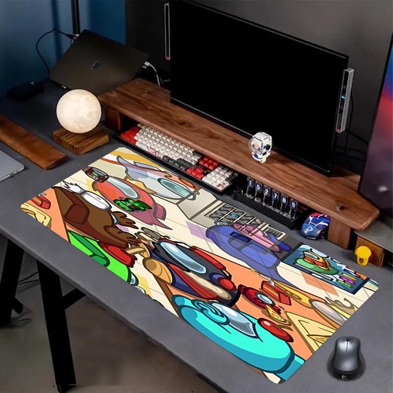 Among Us Print Mouse Pad, Anti‑Slip Desktop Keyboard Mat, for PC Laptop Gaming Working Daily Use, Cool Festival Surprise Gift