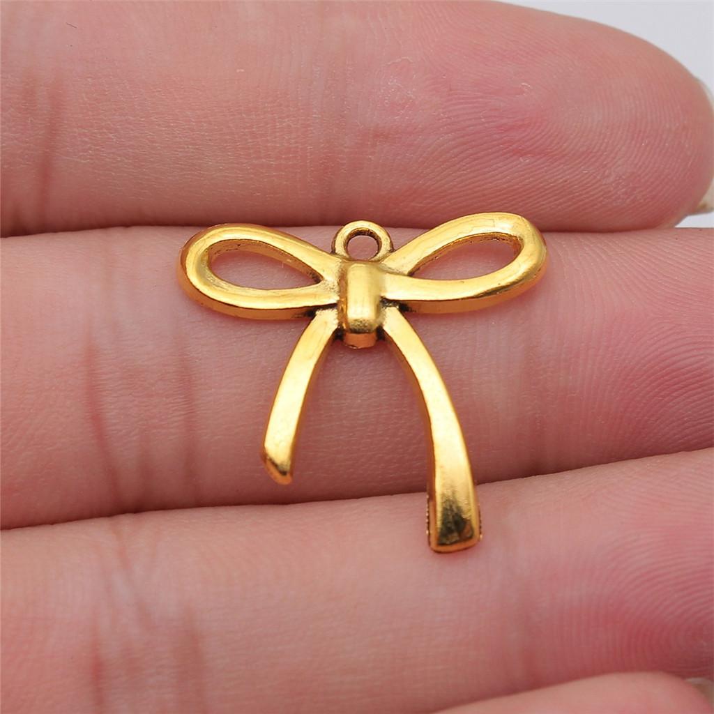 

Charms Bow Scarf Pendants Wedding Jewelry Findings QC021 A65-10pcs-25x24mm
